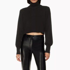 Aritzia Wilfred Rebecca Turtleneck Crop - Black - Large